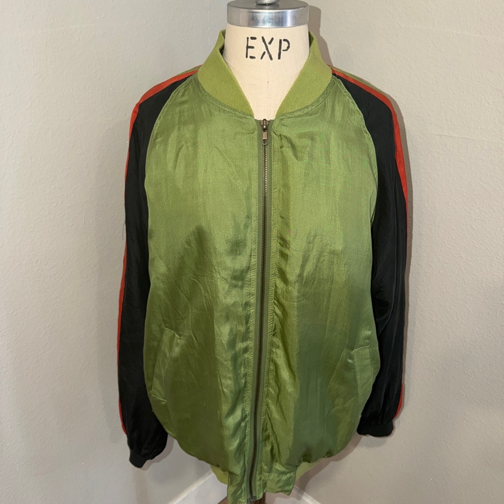 Vintage Jeffrey Banks Silk Bomber Jacket. Medium - Picture 3 of 6